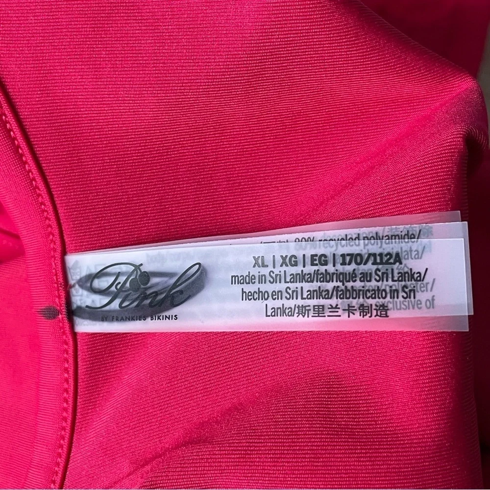 New! PINK x Frankies Bikinis Poppi One-Piece Swimsuit Merlot Red XL 47328